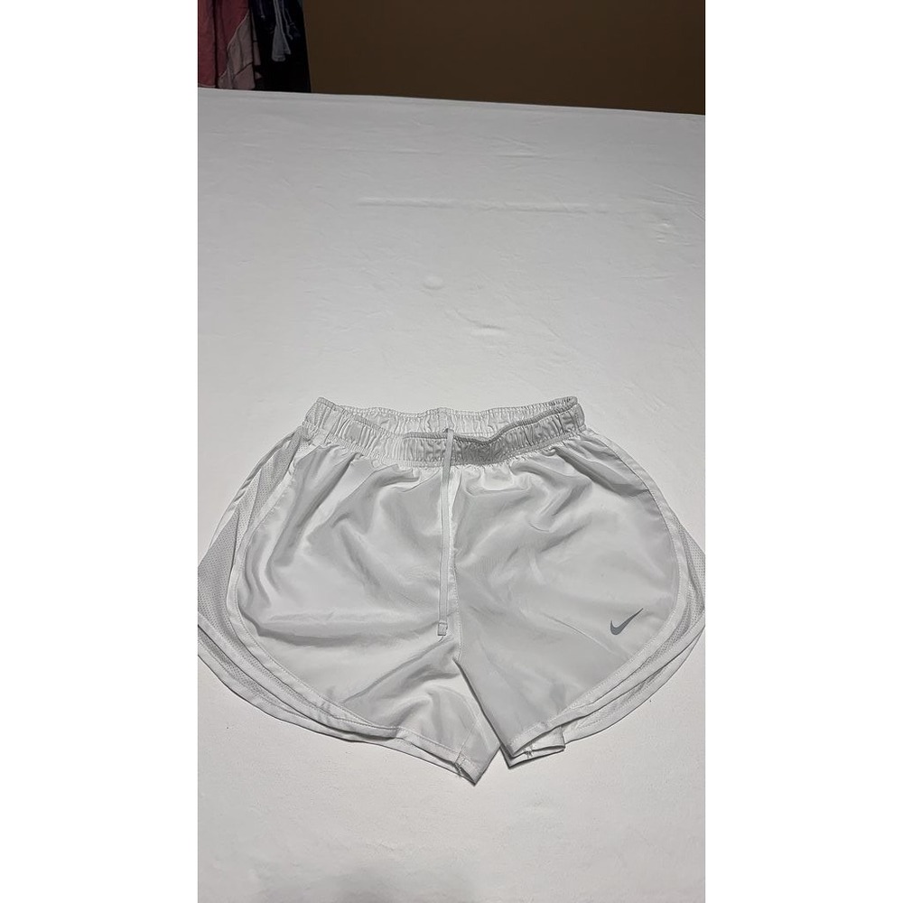 Nike Dri-FIT Womens Running Shorts White Athletic Activewear Size S